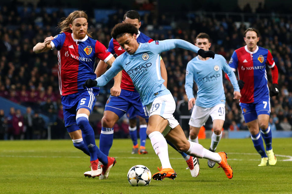 Leroy Sane a été le Citizen le plus remuant mercredi… (REUTERS/Andrew Yates)