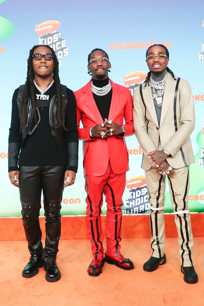 migos, takeoff, offset, quavo, alyx studio, celebrity style, nickelodeon kids choice awards