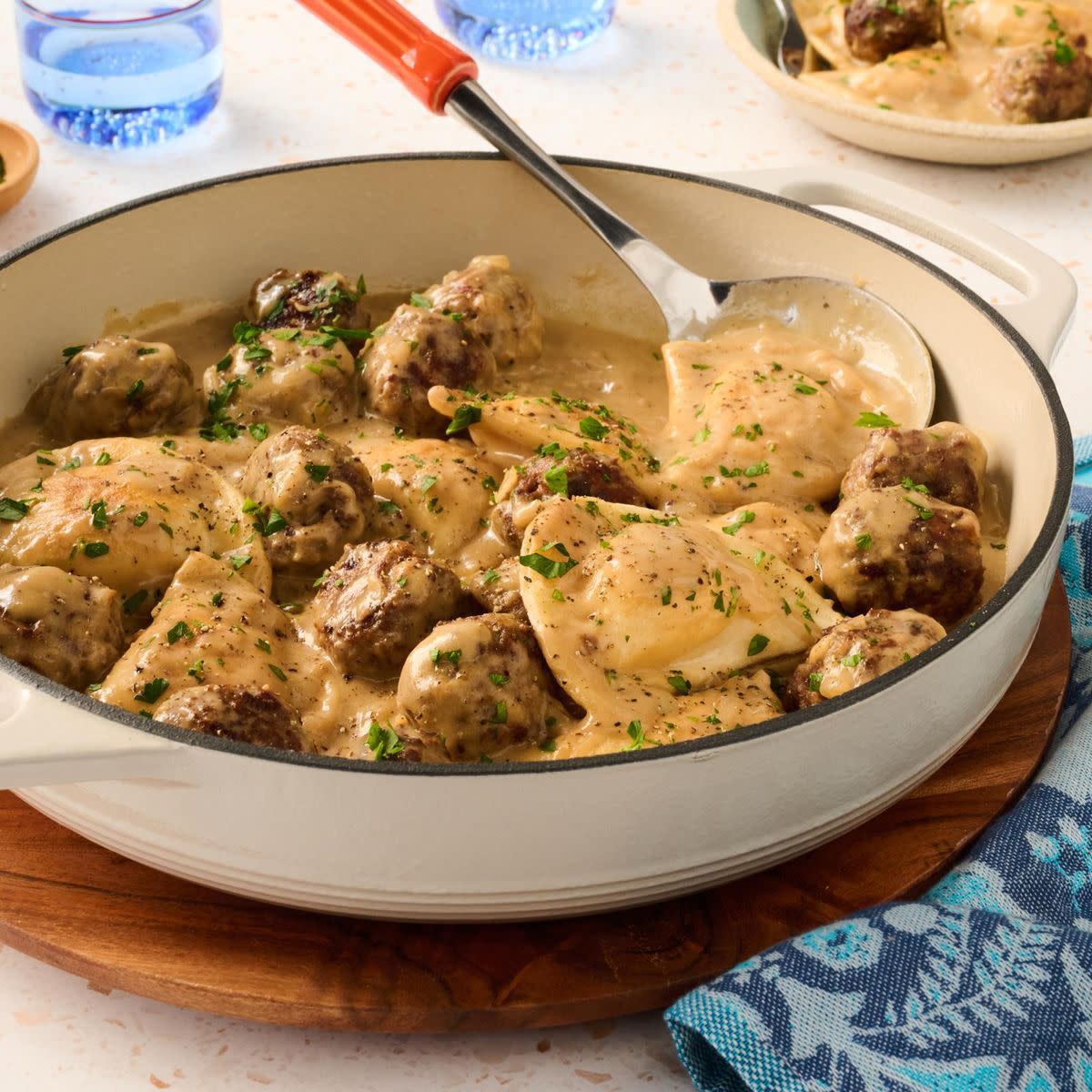 ground beef recipes pierogi and meatball skillet