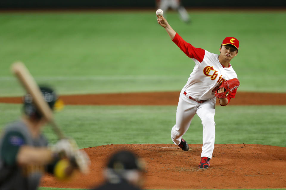 朱權再度披上中國隊球衣出戰經典賽。（Photo by Yuki Taguchi/WBCI/MLB via Getty Images）