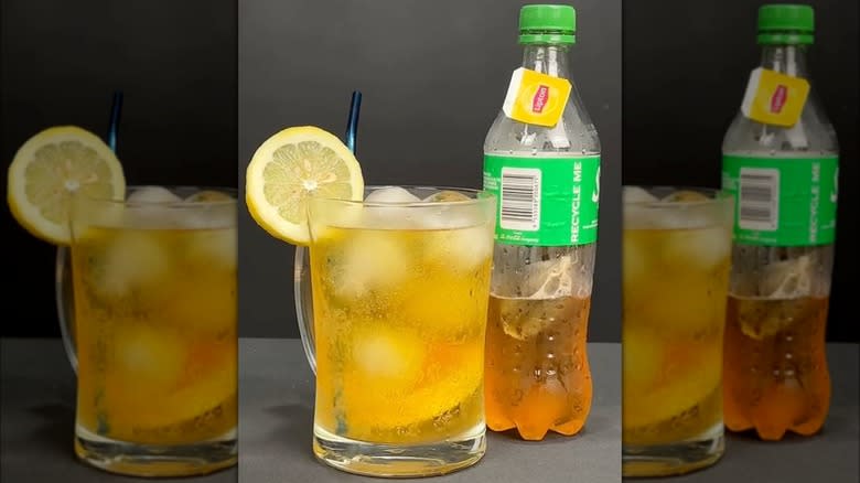 tea infused Sprite in a glass