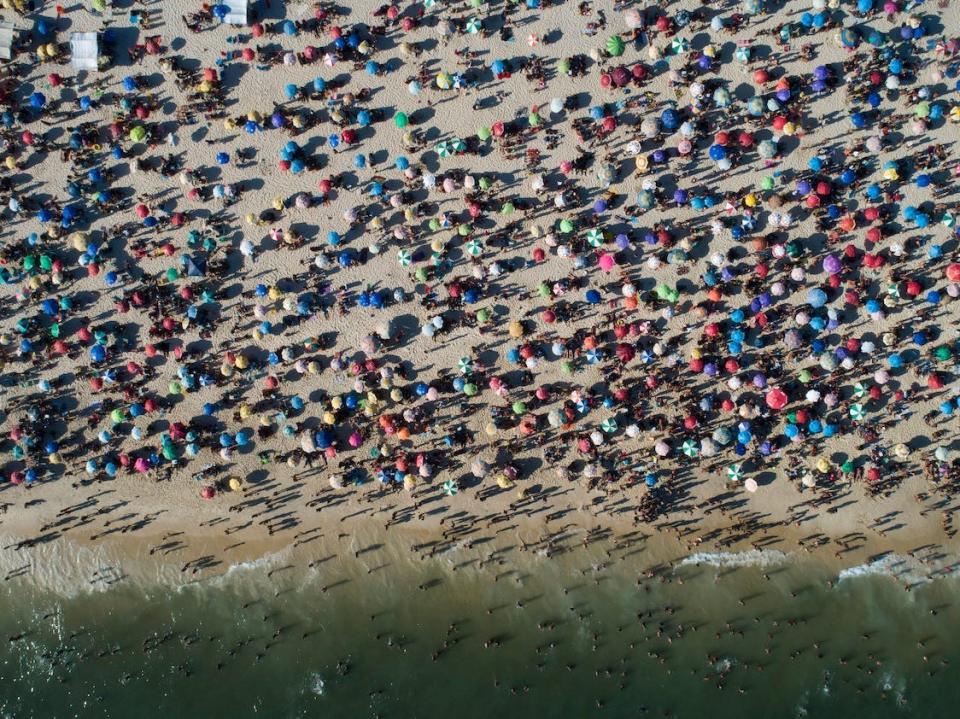 Ipanema Beach in Brazil was teeming with crowds on January 17, 2021.