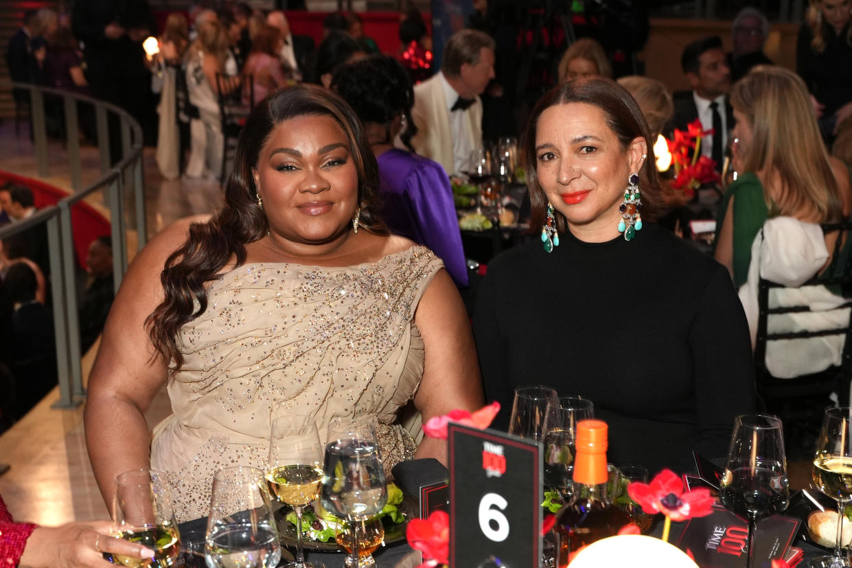 NEW YORK, NEW YORK - APRIL 25: (L-R) Da'Vine Joy Randolph and Maya Rudolph attend the 2024 TIME100 Gala at Jazz at Lincoln Center on April 25, 2024 in New York City.  (Photo by Sean Zanni/Patrick McMullan via Getty Images)