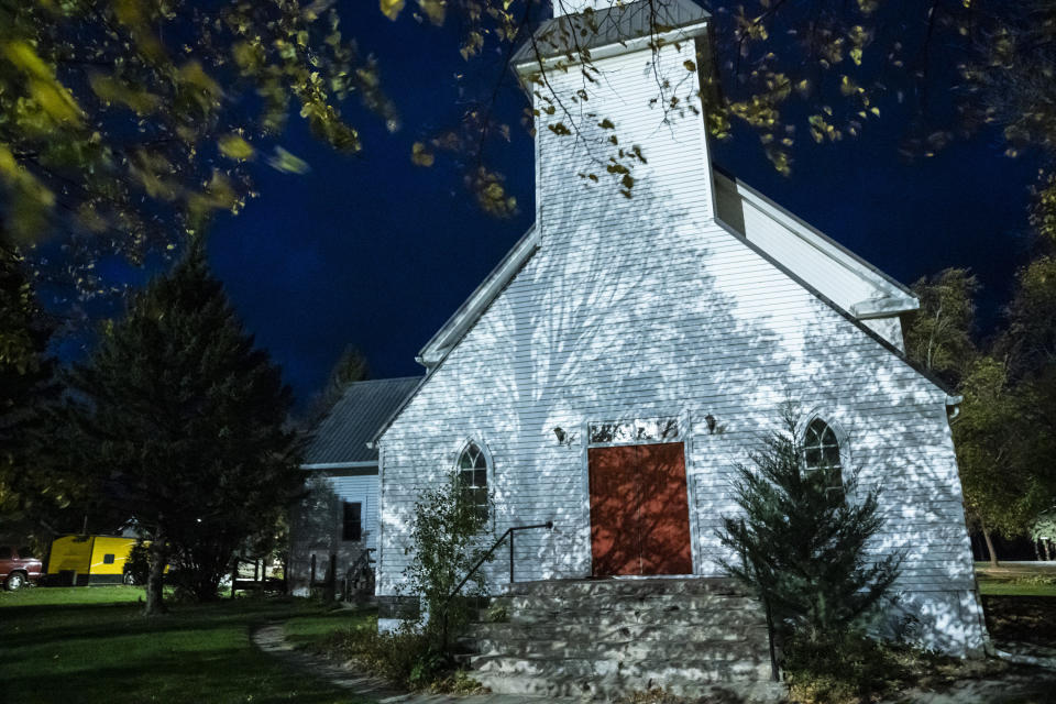 The church the Asatru Folk Assembly bought and are requesting a permit to use as a regional church, is seen Wednesday, Oct. 14, 2020, in Murdock, Minn. It currently only has a residential permit. (Renee Jones Schneider/Star Tribune via AP)