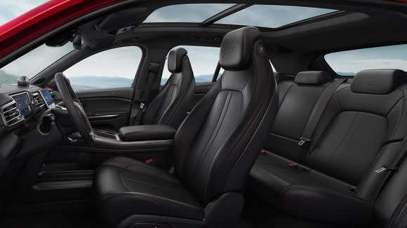 A view of the ES6's interior, with seats trimmed in black leather.