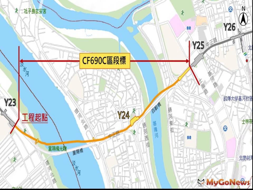 ▲捷運環狀線北環段CF690C區段標工程，2023年11月14日開標(圖/新北市政府)