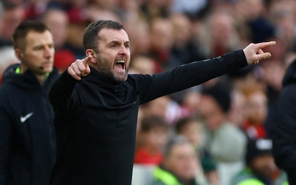 Nathan Jones on the touchline at Brentford - Southampton's Nathan Jones gambles a giant red flag for data's limitations - Matthew Childs/Reuters