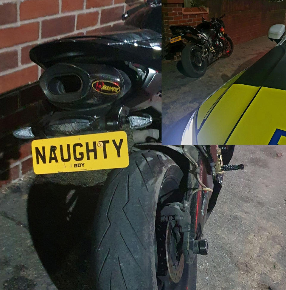 The rider was eventually brought to a halt and arrested after motorway patrol officers deployed a stinger. (SWNS)