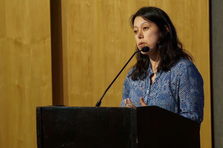 María José Vargas, economista de la práctica global de educación del Banco Mundial, durante la presentación en Mendoza