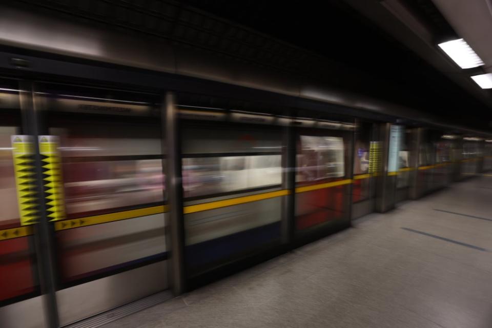 A Tube train departs the station at Westminster underground station (James Manning/PA) (PA Wire)