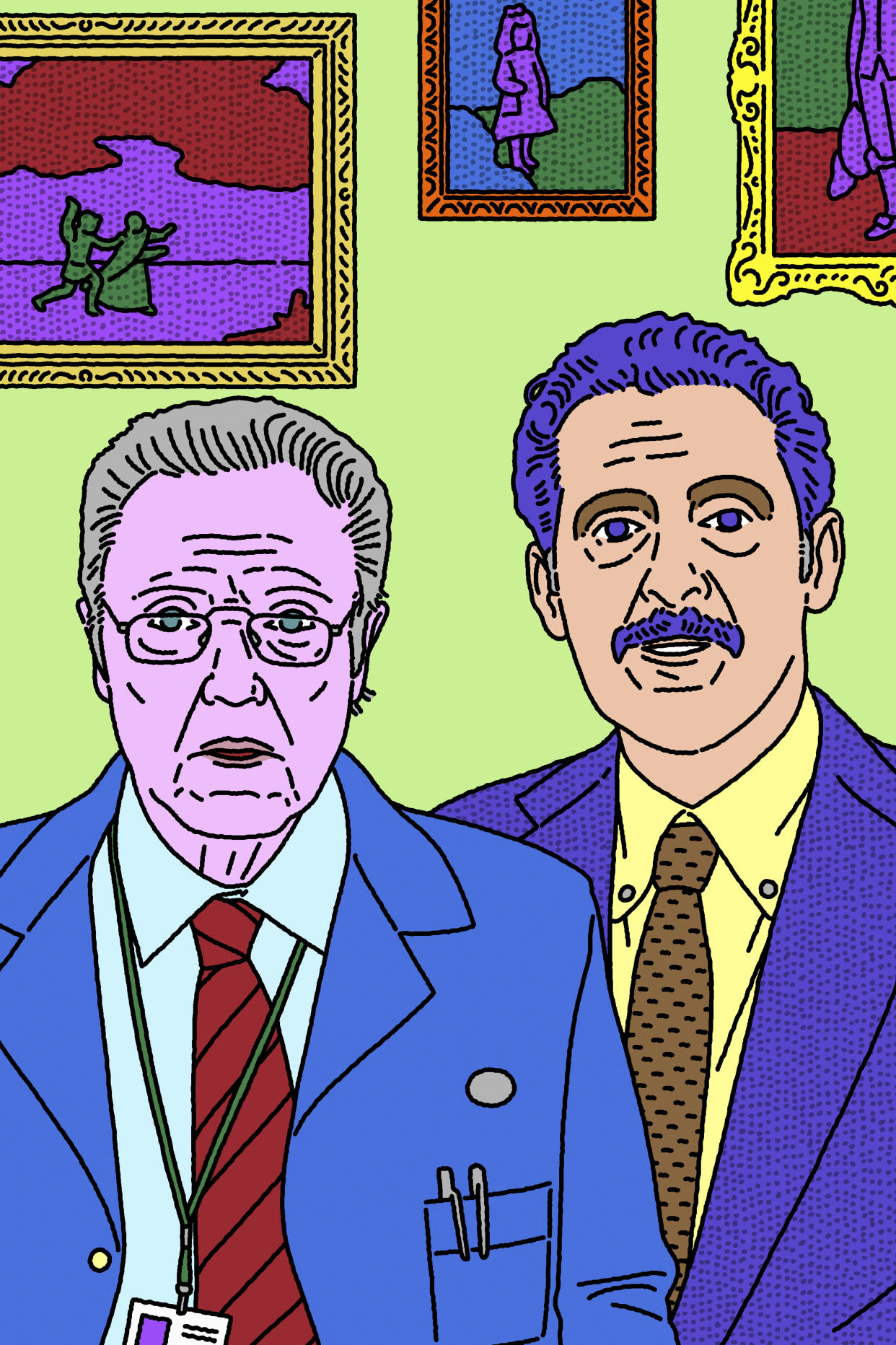 Christopher Walken y John Turturro, ambos nominados a los premios Emmy en la categoría de mejor actor de reparto, aprovecharon su años de amistad en la serie de Apple TV+ "Severance". (Jim Stoten/The New York Times).