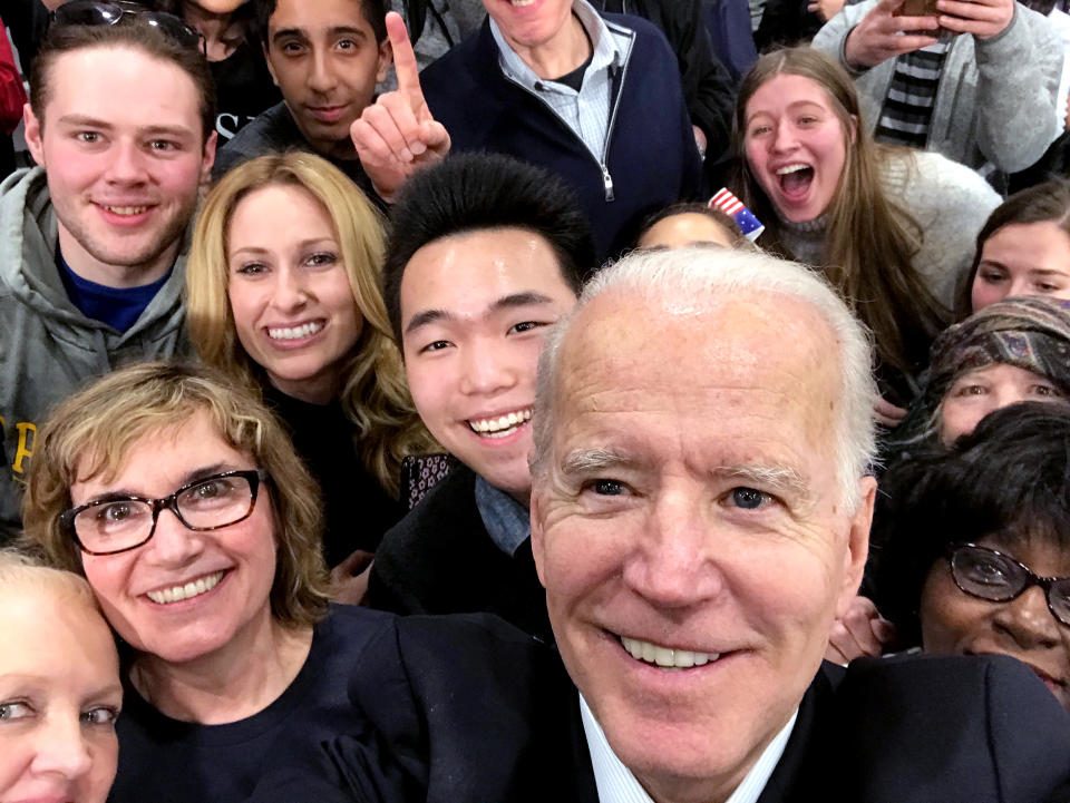 IMAGE: Joe Biden with Victor Shi and other supporters (Courtesy Victor Shi)