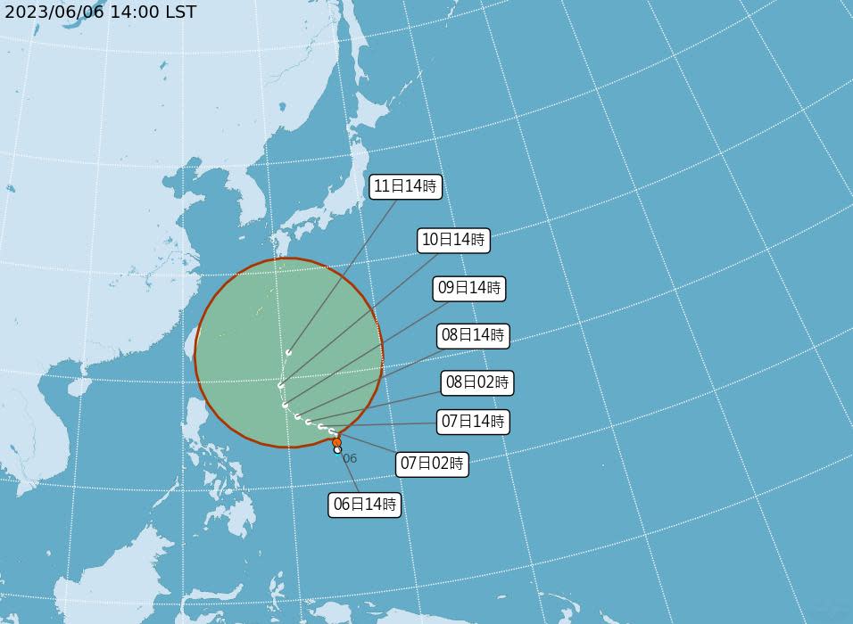 谷超颱風最快今晚生成。（圖／翻攝自中央氣象局官網）