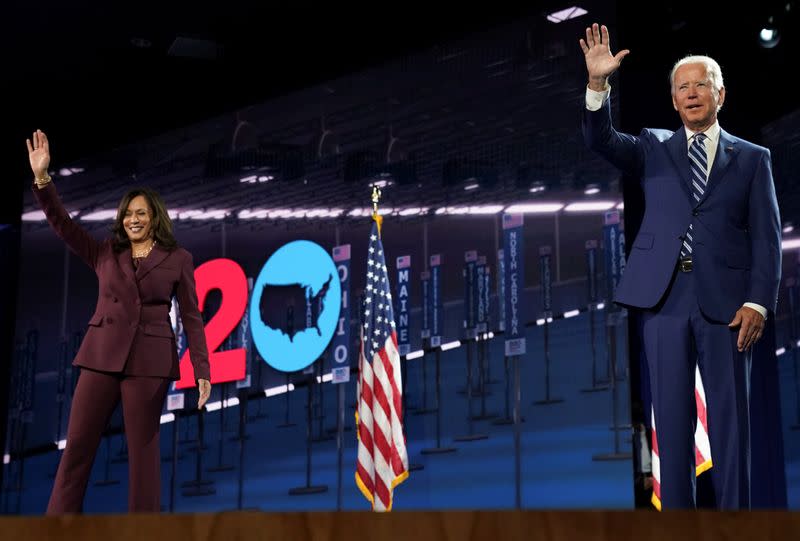 U.S. Senator Kamala Harris accepts the Democratic vice presidential nomination