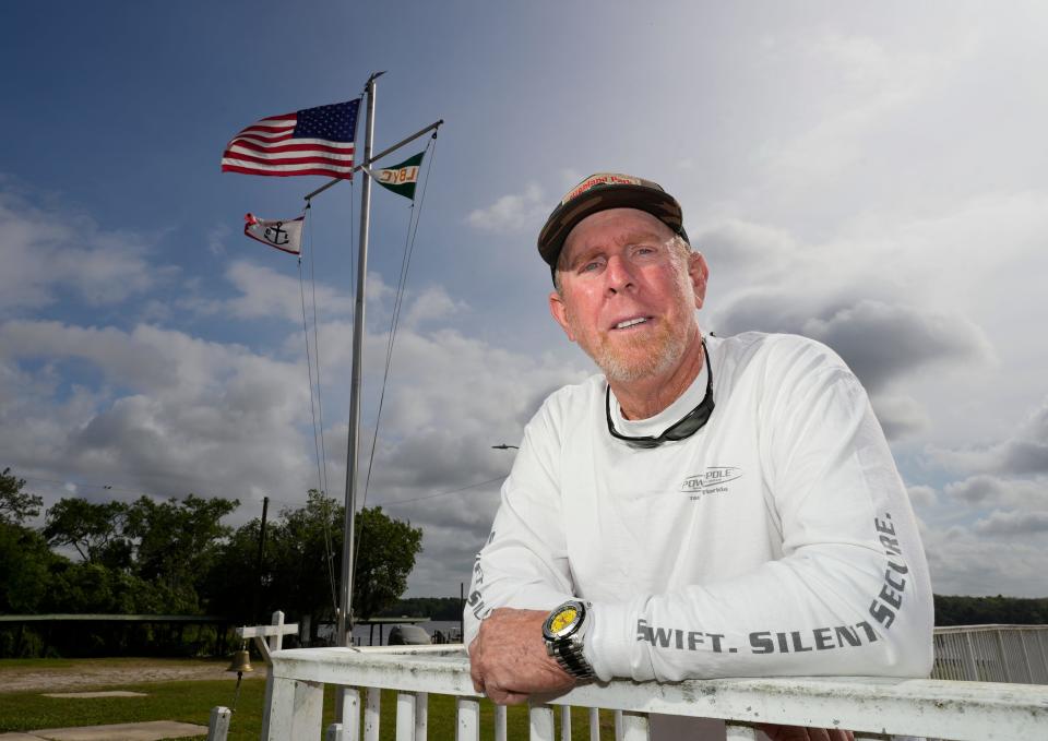Capt. Scott "Red" Flowers, pictured on Wednesday, April 10, 2024, will be preparing to set out from the Lake Beresford Yacht Club in DeLand on a fundraiser journey called the Great Loop, sailing up the eastern seaboard, linking in with the Great Lakes and the Mississippi River before circling around to Key West.