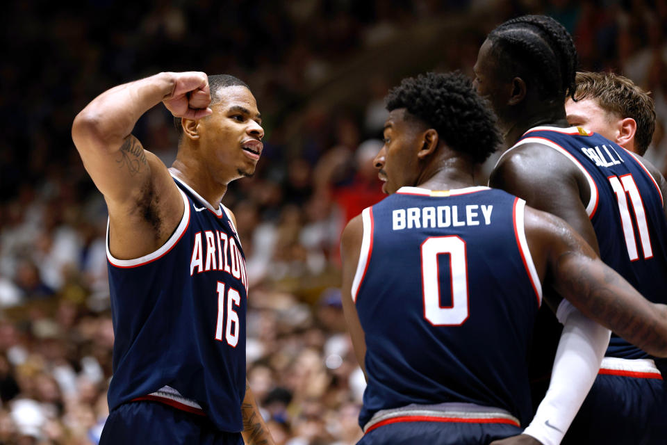 Johnson led all Wildcats players with 14 points as Arizona topped Duke at Cameron Indoor Stadium. (Photo by Lance King/Getty Images)