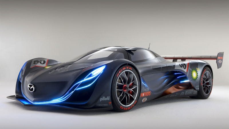 A photo of the Mazda Furai concept race car. 