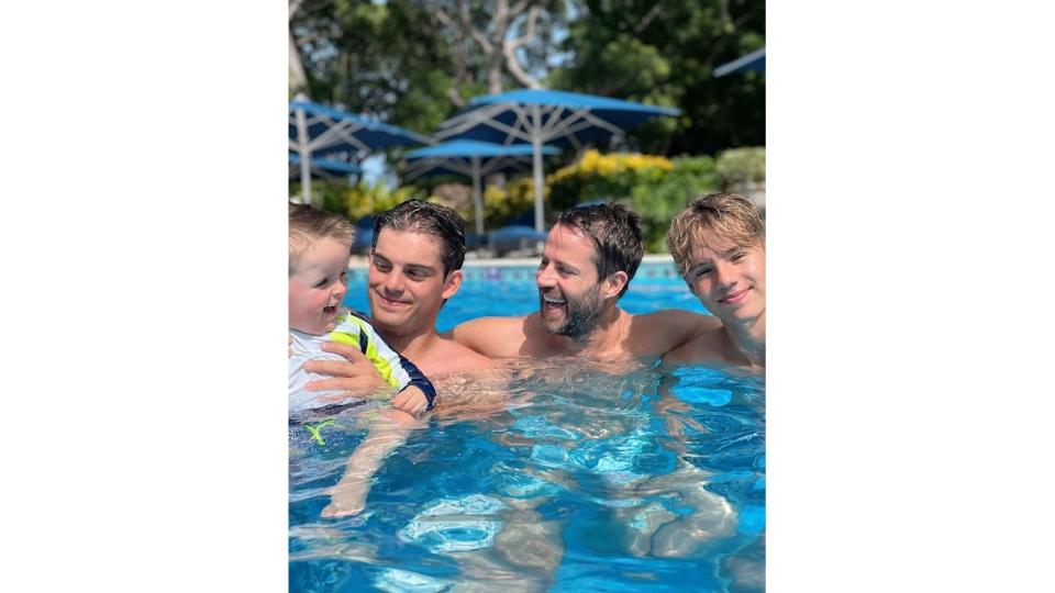 Jamie Redknapp with his three sons
