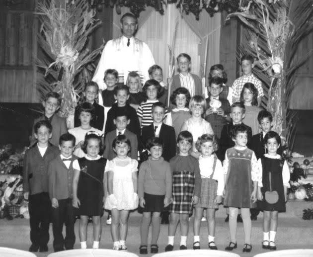 The author (front row, third from left) and her kindergarten Sunday school class. 