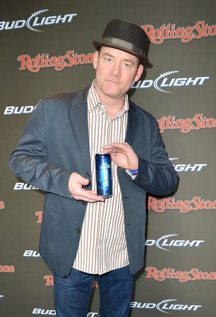 Comedian David Koechner ("Anchorman," "The Office") proudly posed for a photo with a can of Bud Light. (2/1/13)