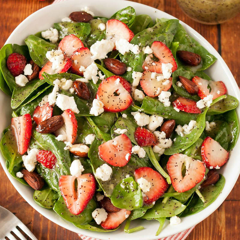 Spinach & Strawberry Salad with Poppy Seed Dressing