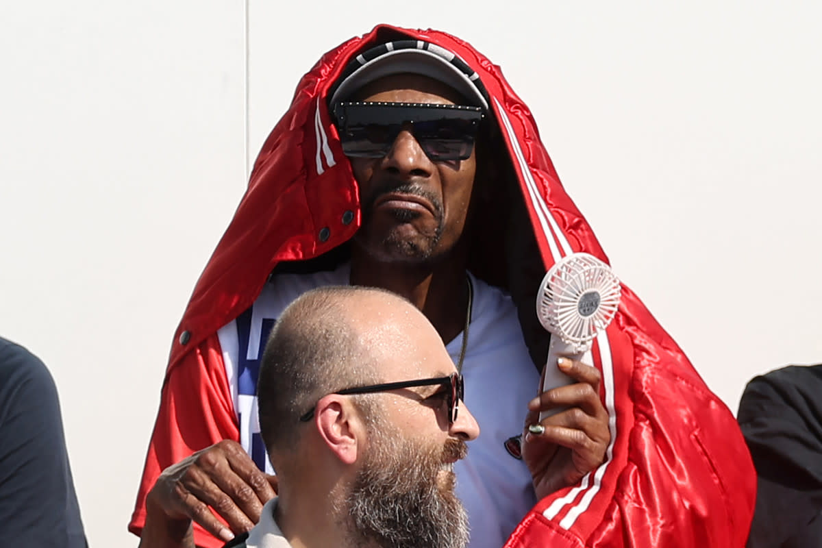 Snoop Dogg at the men's street skateboarding finals<p>Arturo Holmes/Getty Images</p>