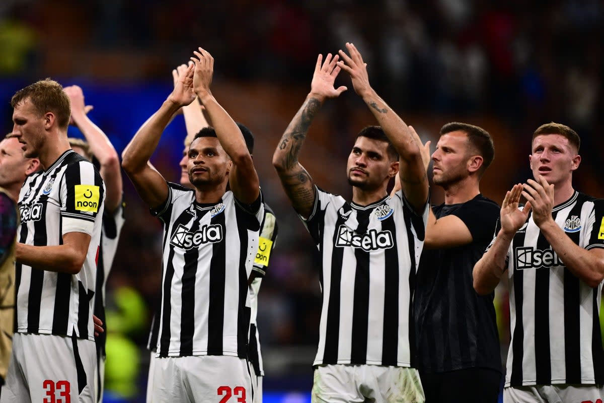 Newcastle returned to the Champions League with a goalless draw at the San Siro (AFP via Getty Images)