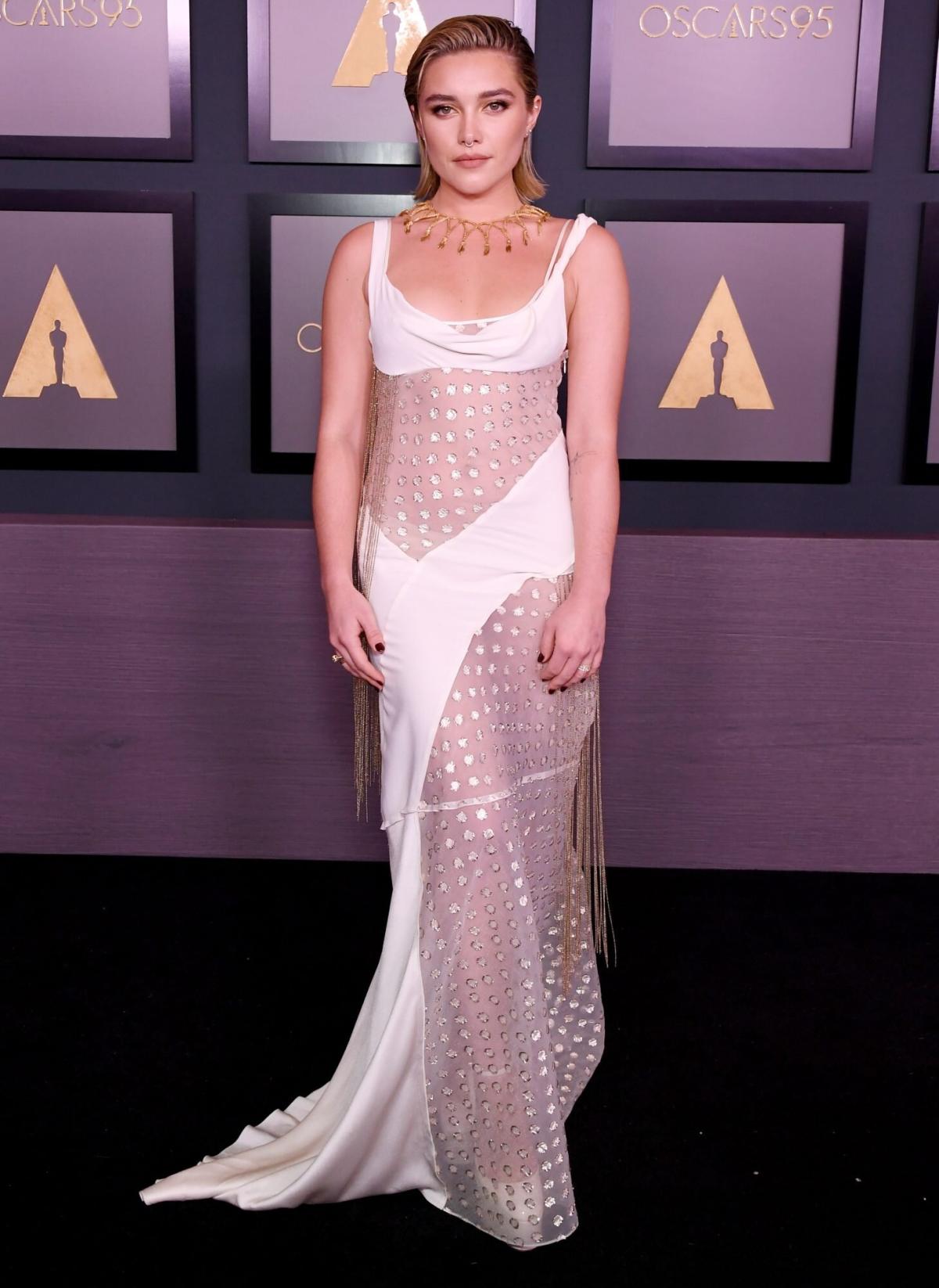 Florence Pugh dazzles in a sheer white Victoria Beckham gown at the ...