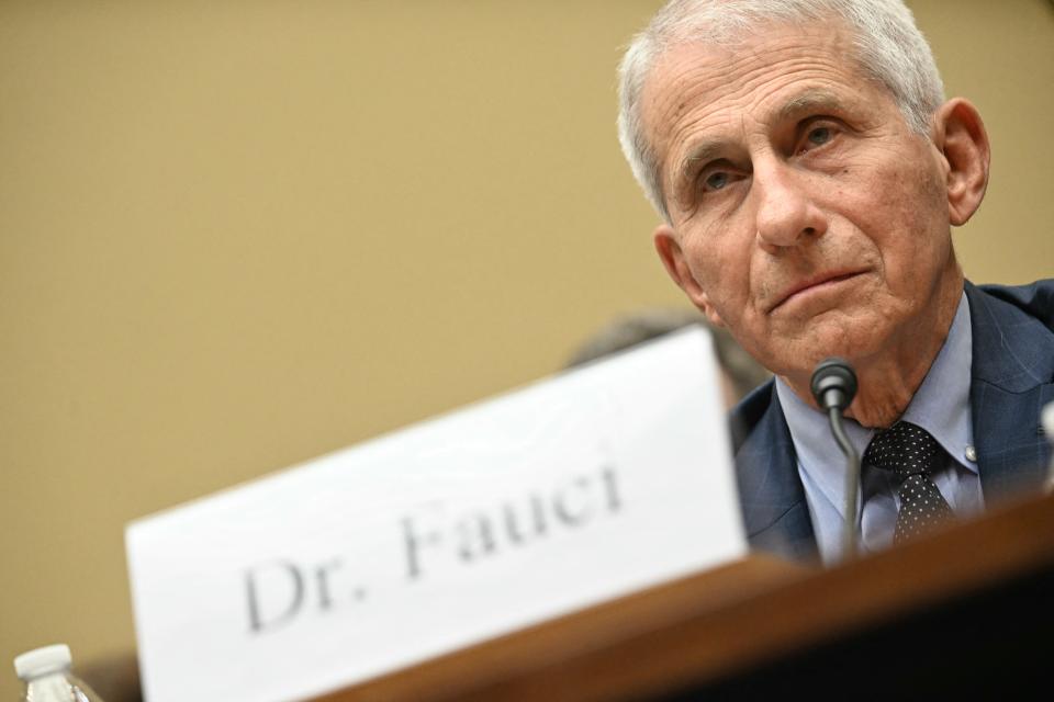 Anthony Fauci testifies during a House Select Subcommittee on the Coronavirus Pandemic hearing on Capitol Hill.