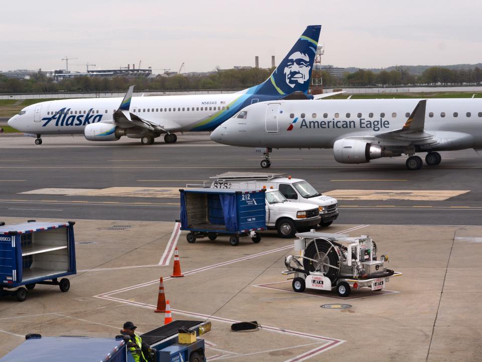 American Airlines Alaska Airlines plane