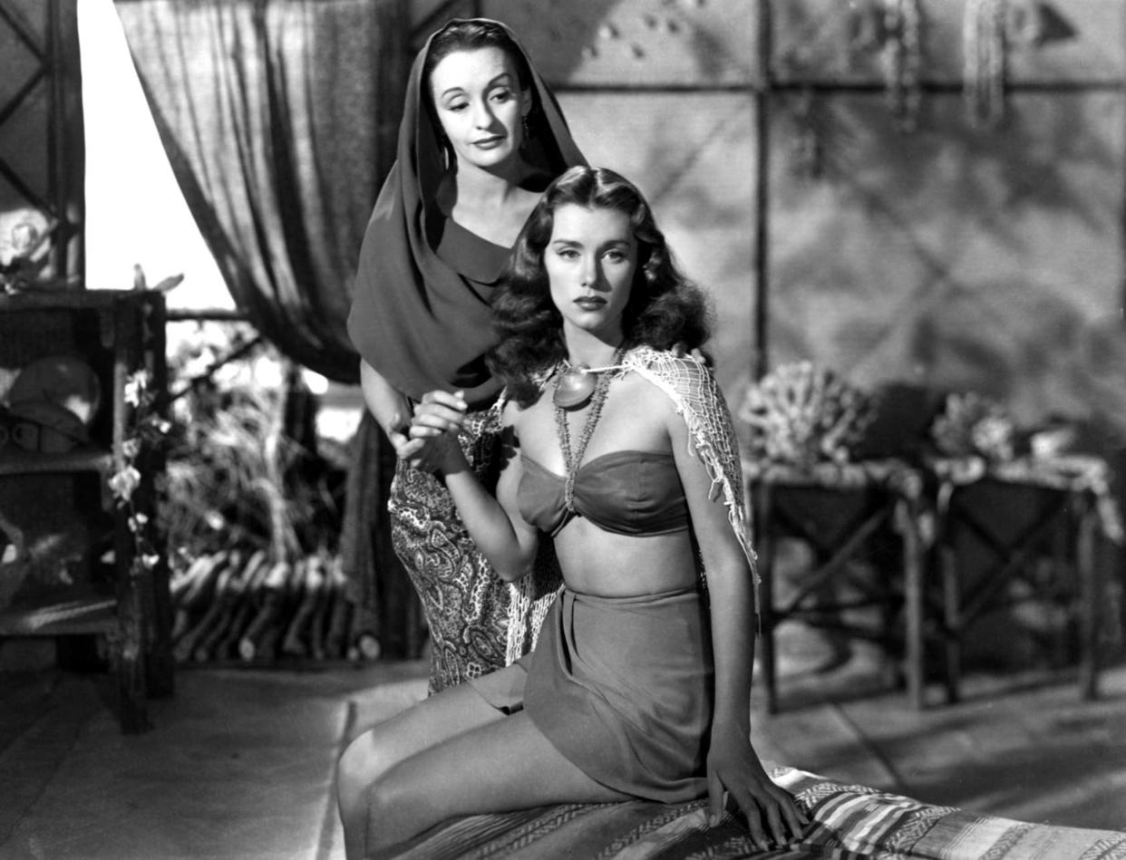 Actress Linda Christian and Andrea Palma in a scene from the movie 