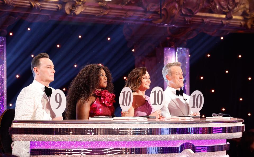 Horwood (left) with his fellow ‘Strictly’ judges (BBC/Guy Levy)