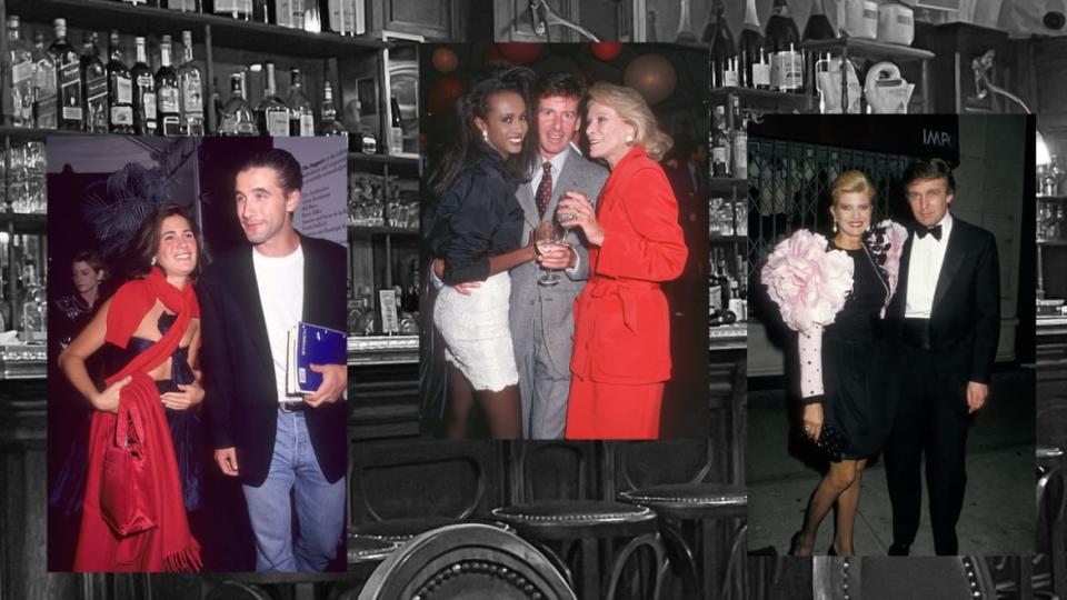 <div class="inline-image__caption"><p>Celebrities and socialites were regulars for dinner and parties at Mortimer’s. From left to right: Fashion editor Elizabeth Saltzman and actor William Baldwin, Iman, Calvin Klein and Nan Kempner, and Ivana and Donald Trump.</p></div> <div class="inline-image__credit">Photo Illustration by Luis G. Rendon/The Daily Beast/Getty</div>