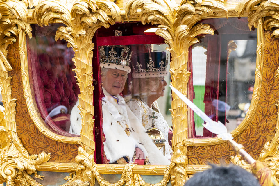 Charles and Camilla in the Gold State Coach