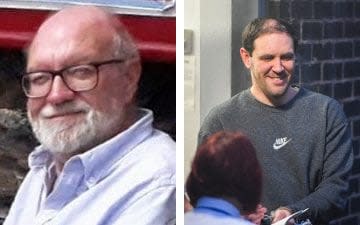 Terence Whall (right) appeared in court accused or killing Gerald Corrigan (left) with a crossbow in April last year. - PA (left), Andy Kelvin / Kelvin Media (right)