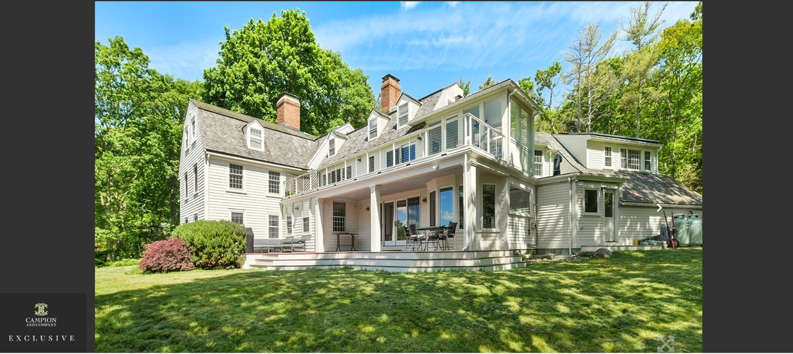 Screenshot of real estate listing of the Manchester-by-the-Sea home where Ghislaine Maxwell once lived.