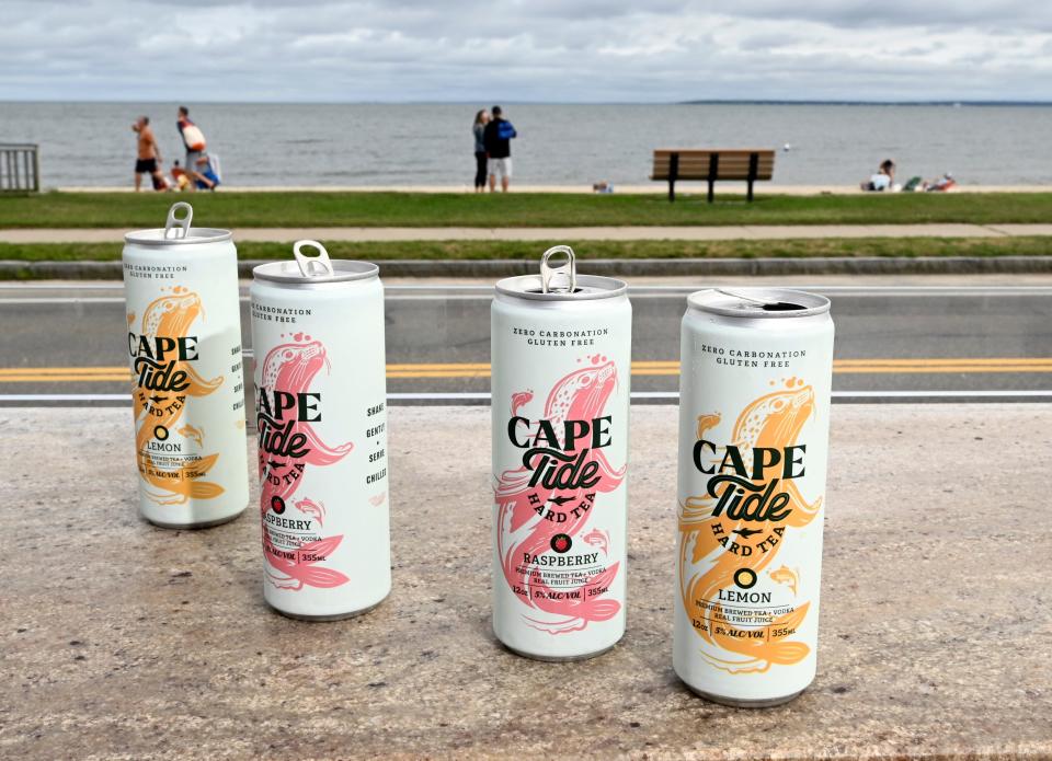 Cape Tide Hard Tea comes in lemon, raspberry and peach. Creators hope to add cranberry next year.