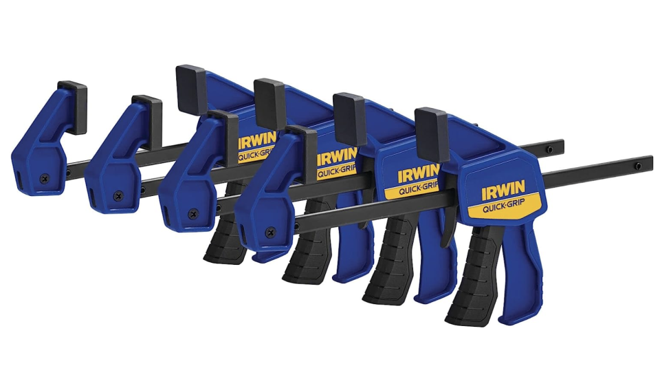 IRWIN QUICK-GRIP Clamps, One-Handed, Mini Bar, 6-Inch, 4-Pack (1964758)
(photo via Amazon)