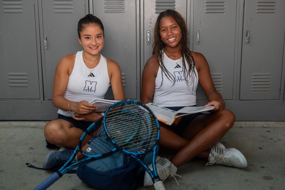 All-Big Bend girls tennis doubles of the year Megan Vegas, Jr., and Autumn Daniels, 8th, Maclay High School