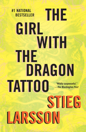 Cover of "The Girl with the Dragon Tattoo" by Stieg Larsson, featuring title and author's name