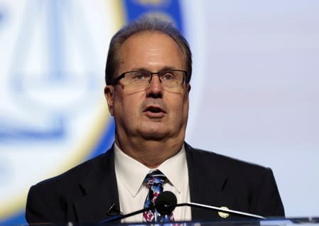 FILE PHOTO: United Auto Workers President Gary Jones delivers remarks at the opening plenary session of the National Association of the Advancement for Colored People's annual convention in Detroit