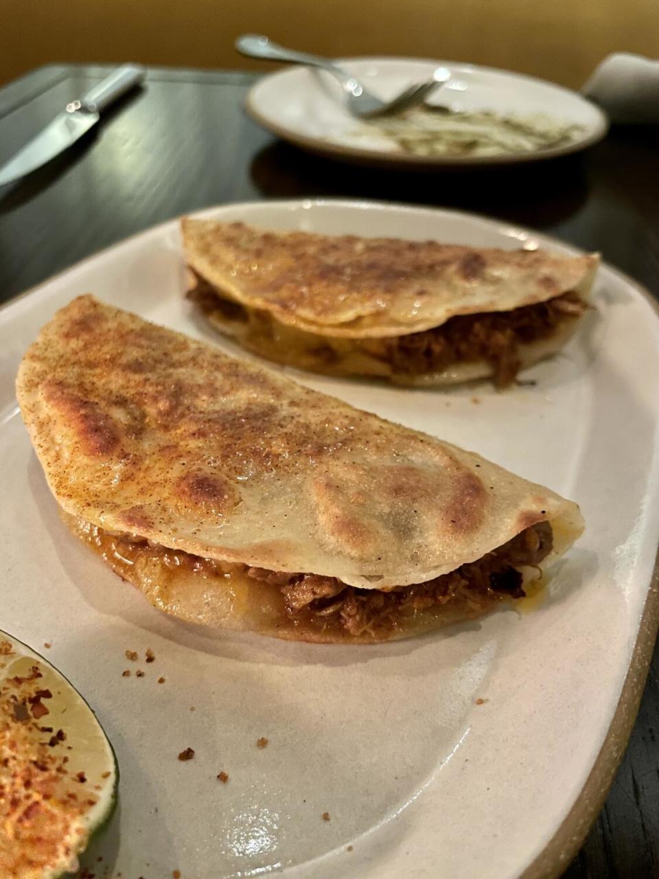 Duck birria tacos from Baar Baar in downtown.