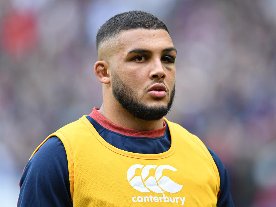 PARIS, FRANCE - FEBRUARY 02: England's Lewis Ludlam looks on during the pre match warm up before the 2020 Guinness Six Nations match between France and England at Stade de France on February 2, 2020 in Paris, . (Photo by Ashley Western/MB Media/Getty Images)