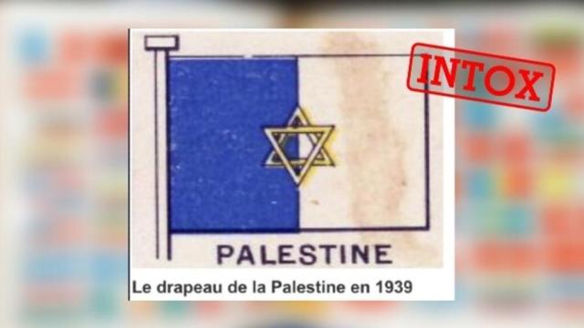 Une étoile de David sur un drapeau officiel de la Palestine en 1939 ? C'est  faux