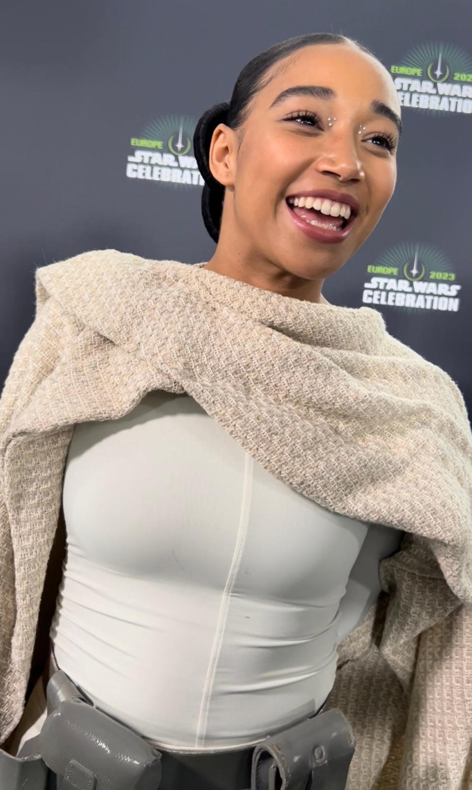 Amandla Stenberg at the Star Wars Celebration in London on April 7, 2023.