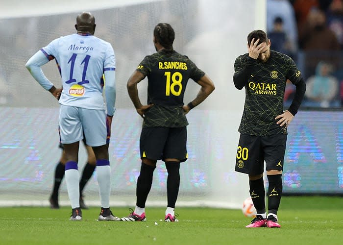 Messi triste en el PSG 