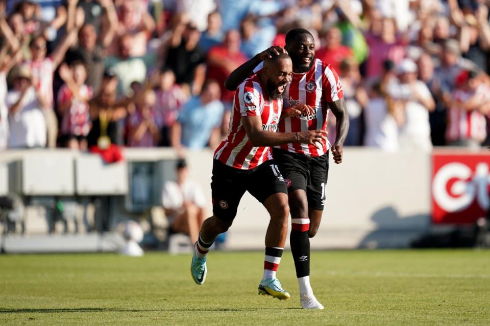 Bryan Mbeumo put the seal on Brentford’s win with the fourth goal (John Walton/PA) (PA Wire)