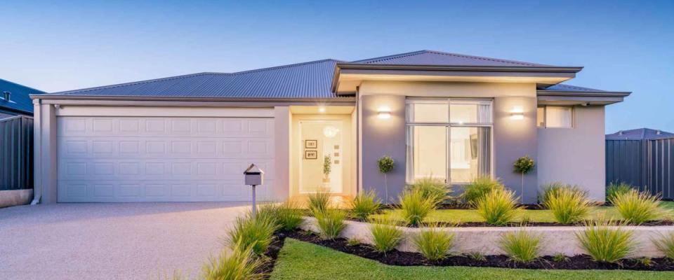 Front elevation / facade of a new modern style home.