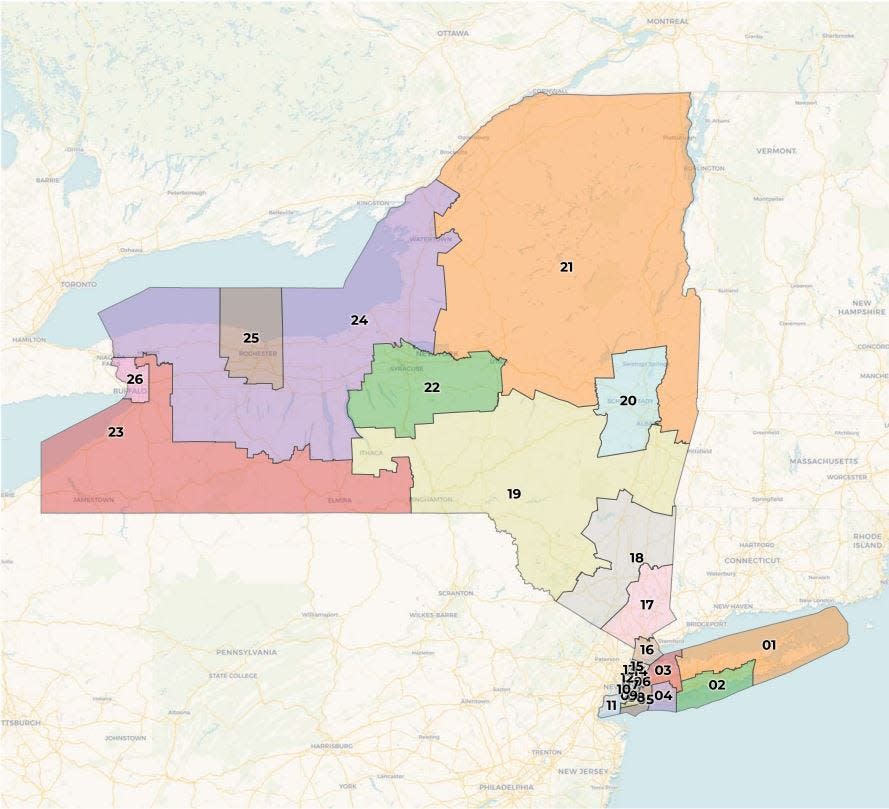 The Independent Redistricting Commission published new draft Congressional District maps on Thursday, Feb. 15, 2024. The new maps would make measurable changes to several Hudson Valley districts and a Central New York district.