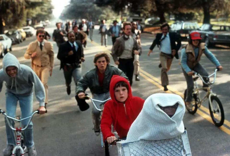 Scene on bikes from E.T.